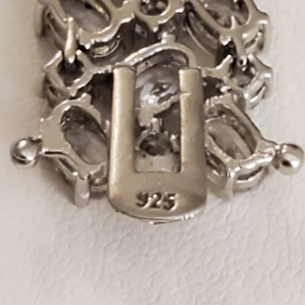 Heavy Sterling Silver Cz Bracelet